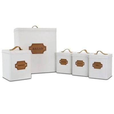Piece Kitchen Food Storage & Organization Canister Set White