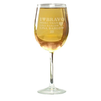 The Real Housewives of Salt Lake City I Love Bravo More Than Lisa Barlow Loves Lisa Barlow Laser Engraved Wine Glass